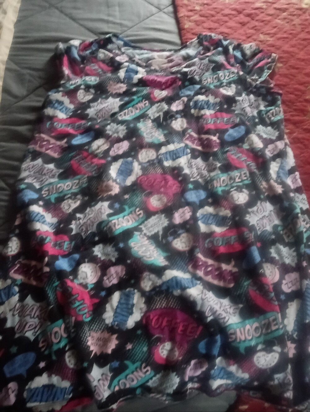 Secret Treasures Black Multi Graphic Sleep Tee